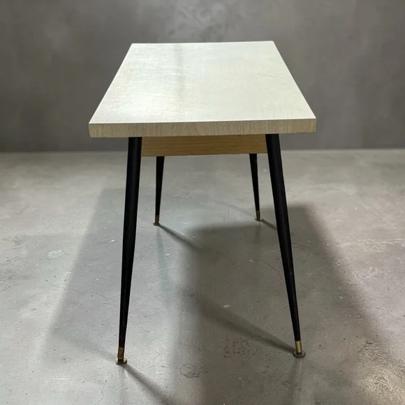 Mid-Century Modern Home Office Desk in Light Wood and Black - Picture 2 of 16